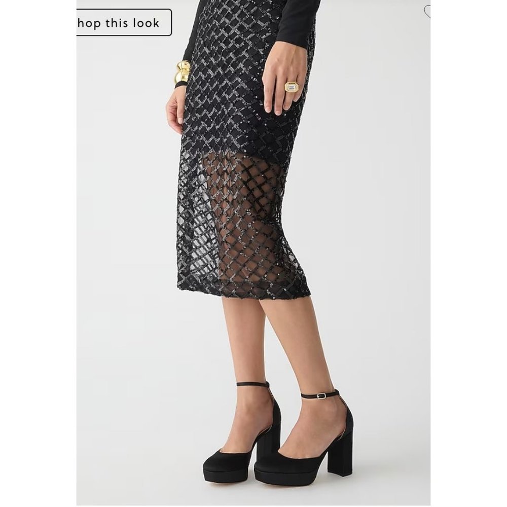 J.Crew $298 Collection Maisie Platform Heels Black Size 9 BV801 -still available